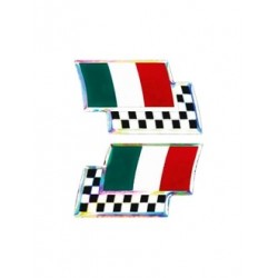 3D STICKER ITALY FLAG WITH CHESSBOARD MM 40 X 25 (2 PCS)