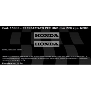 PAR DE PEGATINAS CON EL LOGOTIPO HONDA, NEGRO 220 MM (2 UD)