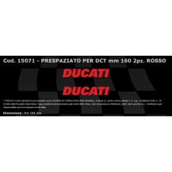 PAIR OF DUCATI LOGO STICKERS, RED (LARGE) MM 160 (2 PCS)