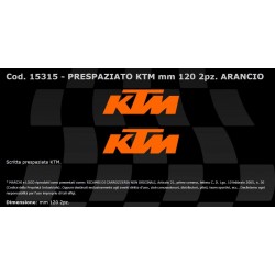 COPPIA ADESIVI LOGO KTM, ARANCIONE MM 120 X 40 (2 PZ)