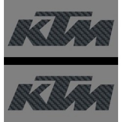 PAIR OF KTM LOGO STICKERS MM 120 X 40 (2 PCS), CARBON