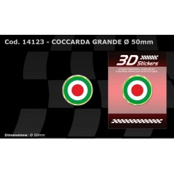 3D STICKER ITALIENISCHE FLAGGE COCCARDA DURCHMESSER 50 MM