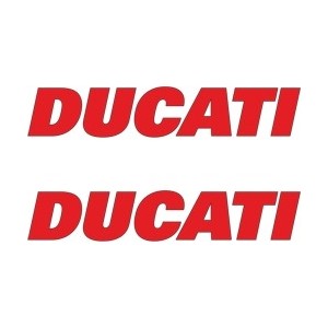 PAIR OF DUCATI LOGO STICKERS, RED (SMALL) MM 70 (2 PCS)