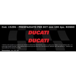PAR DE PEGATINAS CON LOGO DUCATI, ROJO (MEDIO) 100 MM (2 UD)