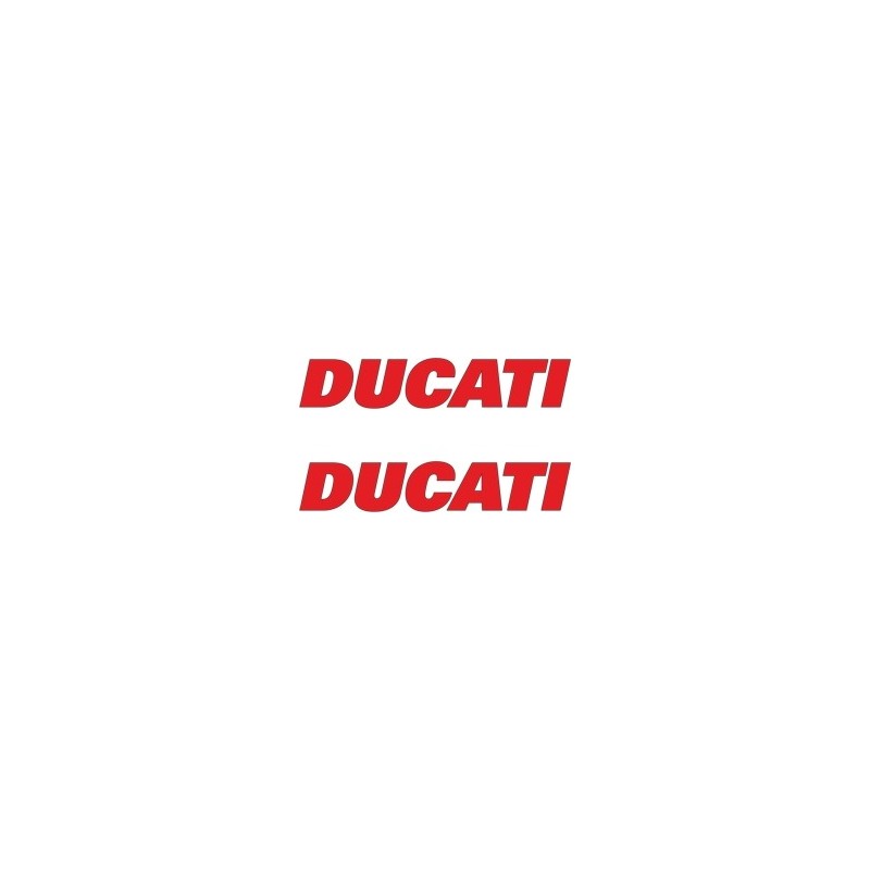 PAR DE PEGATINAS CON LOGO DUCATI, ROJO (MEDIO) 100 MM (2 UD)