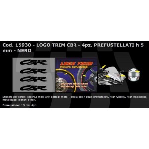 STICKERS SET TRIM SERIES WITH "CBR" LOGO, BLACK H 5 MM