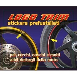 JUEGO DE ADHESIVOS SERIE TRIM CON LOGO "DUCATI", NEGRO H 5 MM