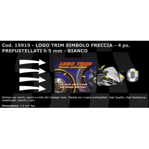 SET ADESIVI SERIE TRIM CON LOGO FRECCE, BIANCO