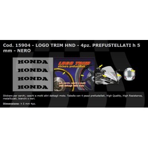 SET ADESIVI SERIE TRIM CON LOGO HONDA, NERO H 5 MM