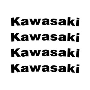 TRIM SERIE AUFKLEBER MIT "KAWASAKI" LOGO, SCHWARZ