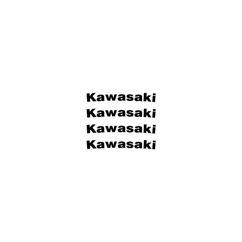 TRIM SERIE AUFKLEBER MIT "KAWASAKI" LOGO, SCHWARZ
