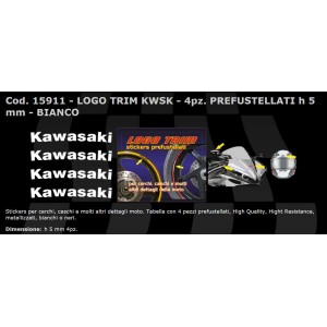 STICKERS SET TRIM SERIES WITH "KAWASAKI" LOGO, WHITE