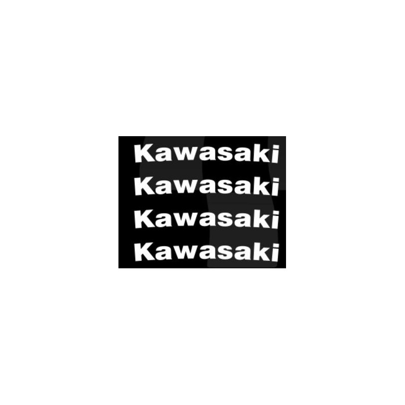 STICKERS SET TRIM SERIES WITH "KAWASAKI" LOGO, WHITE