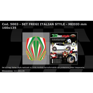 ITALIAN STYLE TRICOLOR STICKERS MEDIUM MEASURE MM 160X135