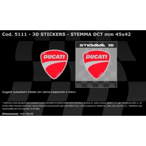 ADHESIVO CON EMBLEMA 3D DUCATI ROJO 45X42 MM
