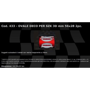 ADESIVO 3D OVALE DECO SUZUKI MM 56X28 (2 PZ)