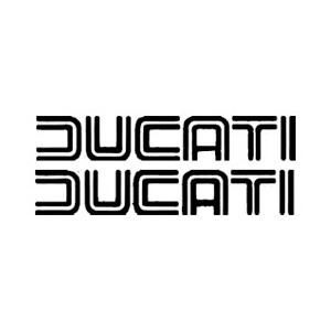 PEGATINA ESCRITA DUCATI ROSCADA NEGRA 200 MM 2UD.
