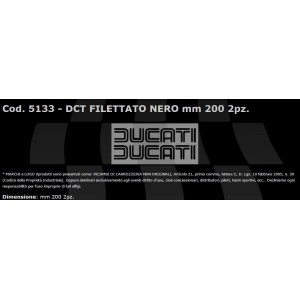 STICKER WRITTEN DUCATI GEWINDE SCHWARZ 200 MM (2 ST)