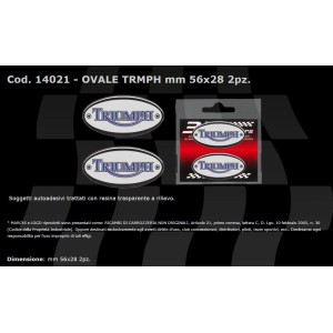 ADESIVO 3D OVALE DECO TRIUMPH MM 56X28 (2 PZ)