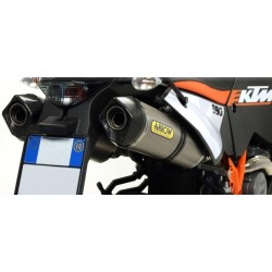 PAIR OF ARROW RACE-TECH EXHAUST KTM 990 ADVENTURE 2008-2012, TITANIUM/CARBON, CATALYTICS