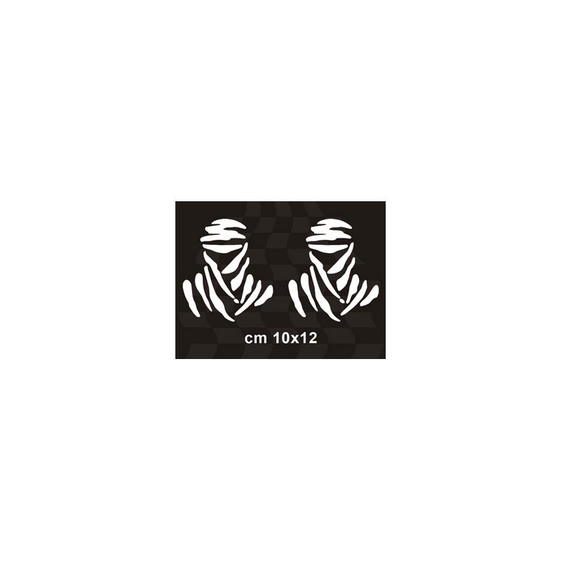 PRE-CUT STICKER DAKAR LOGO WHITE (2 PCS) 10X12 CM