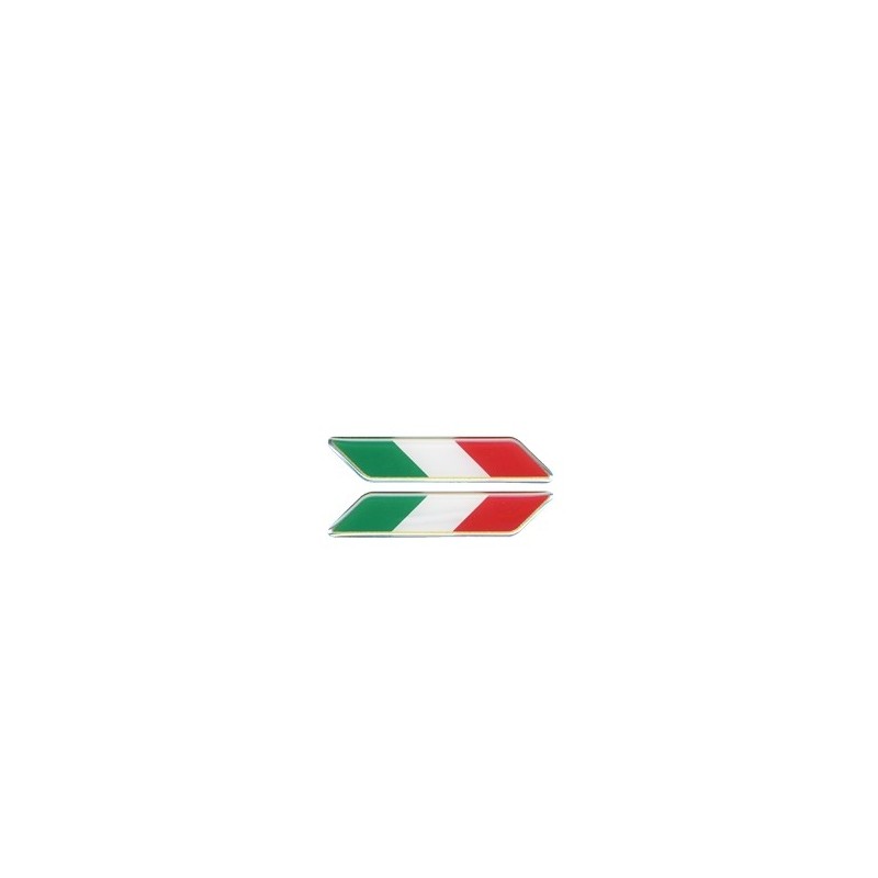 PEGATINA 3D BANDERA ITALIANA INCLINADA MM 75X15 DX-SX 2PZ