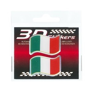 ADESIVO 3D BANDIERA ITALIA ONDA MM 40X25 (2 PZ)
