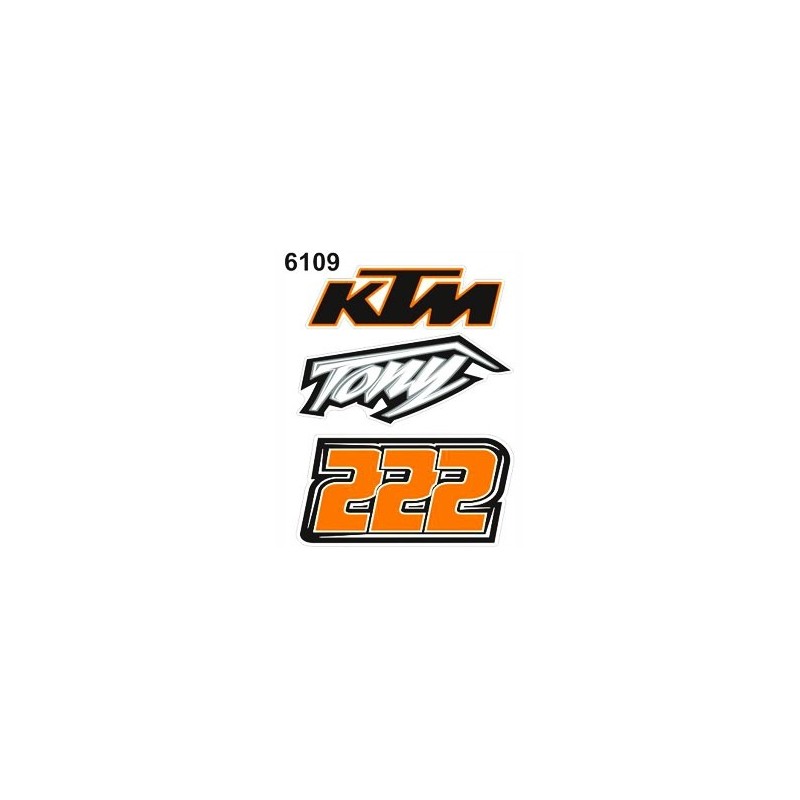 DECO STICKER KTM TONY 222 - STANDARD CM 10X12