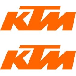 COPPIA ADESIVI LOGO KTM, ARANCIONE MM 120 X 40 (2 PZ)