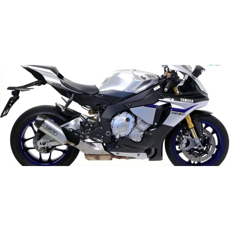 TERMINALE ARROW INDY RACE YAMAHA R1 2015-2016*, ALLUMINIO DARK/CARBONIO, OMOLOGATO
