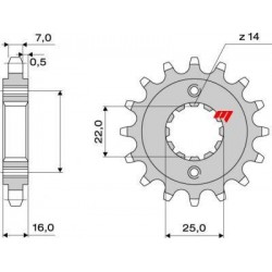 PIGNONE IN ACCIAIO PER CATENA 525 DUCATI MONSTER 1100/S 2009-2010, MONSTER 1100 EVO 2011-2013