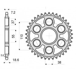 CORONA DE ACERO PARA CADENA 525 DUCATI MONSTER 1200/S 2014-2018