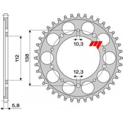 CORONA IN ERGAL PER CATENA 520 HONDA INTEGRA 700 2012-2013, INTEGRA 750 2014-2020