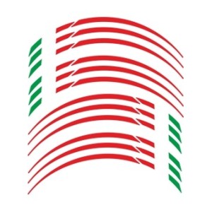 BORDE ADHESIVO PARA LLANTAS RAYAS DE LLANTAS BANDERA ITALIANA ROJA