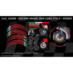 BORDO ADESIVO PER CERCHI RUOTA WHEEL RIM STRIPES ROSSO BANDIERA ITALIA