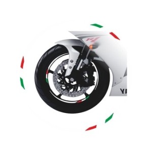 KLEBKANTE FÜR RADFELGEN RADFELGENSTREIFEN WEISSE ITALIENISCHE FLAGGE