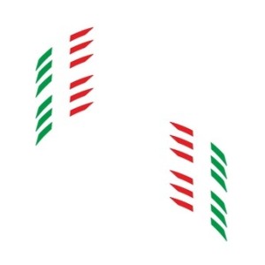 KLEBKANTE FÜR RADFELGEN RADFELGENSTREIFEN WEISSE ITALIENISCHE FLAGGE