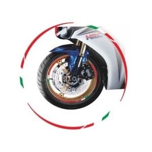 KLEBKANTE FÜR FELGENRADFELGENSTREIFEN ROT ITALIENISCHE FLAGGE