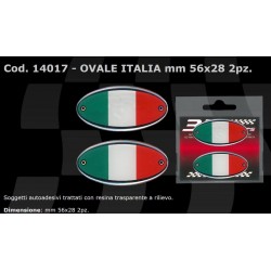 3D DECO ITALIENISCHER OVALSTICKER 56X28 MM (2 ST)