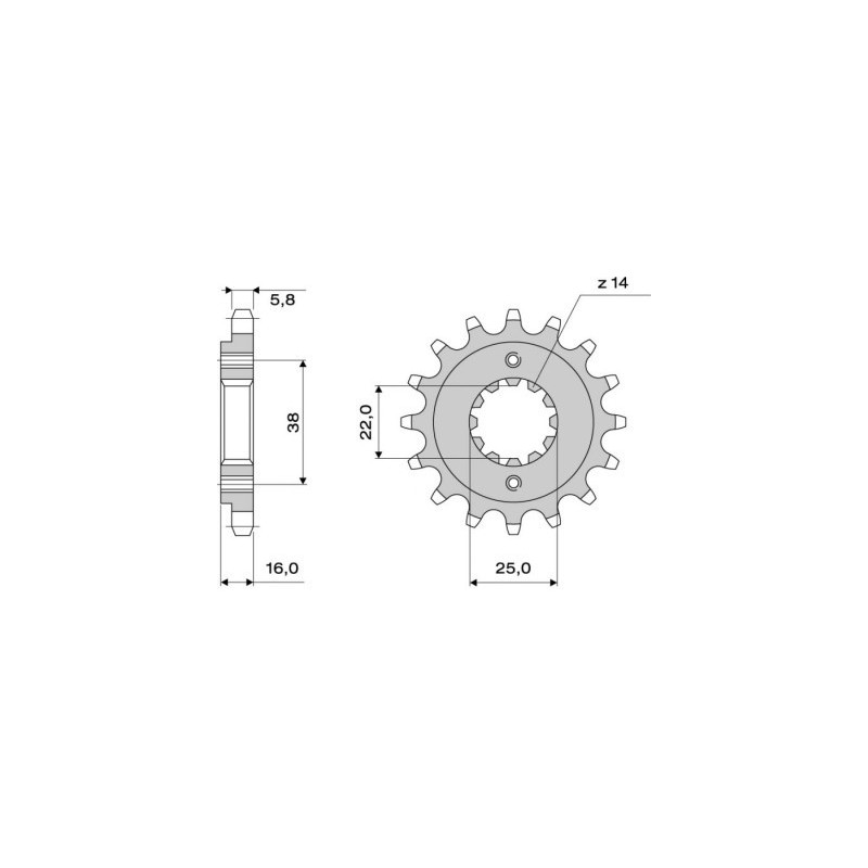 STEEL FRONT SPROCKET FOR 520 CHAIN DUCATI MONSTER 695 2006-2007, MONSTER 696 2008-2011