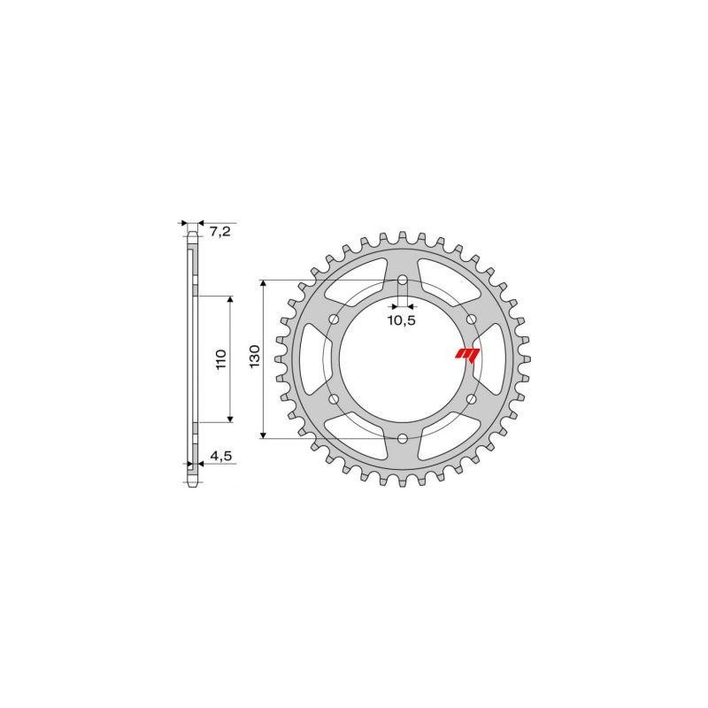 STAHL-KETTENRAD FÜR KETTE 525 SUZUKI GSX-S 1000 2015-2020, GSX-S 1000 F 2015-2020