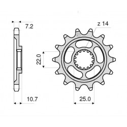 PIGNONE IN ACCIAIO PER CATENA 525 MV AGUSTA BRUTALE 910 R/910 S/989 R/1090 RR/1078 RR