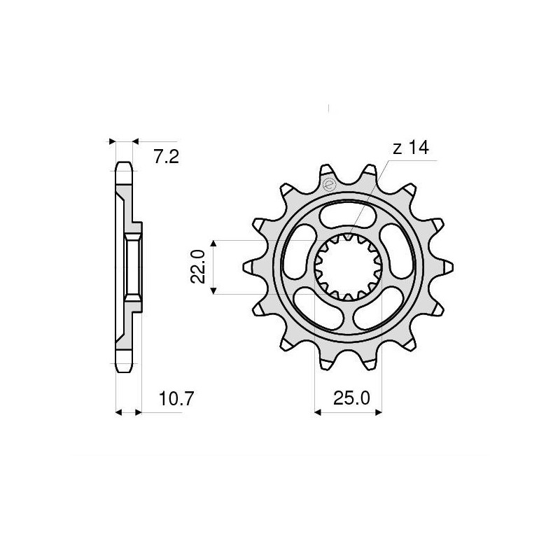 STEEL FRONT SPROCKET FOR 525 CHAIN MV AGUSTA BRUTALE 910 R/910 S/989 R/1090 RR/1078 RR