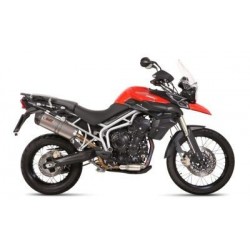 TERMINALE MIVV OVALE PER TRIUMPH TIGER 800 XC 2015-2017, TIGER 800 XR 2015-2017, OMOLOGATO TITANIO/CARBONIO