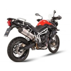 TERMINALE MIVV OVALE TRIUMPH TIGER 800 XC 2015-2017, TIGER 800 XR 2015-2017, OMOLOGATO TITANIO/CARBONIO