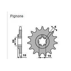 PIÑON DE ACERO PARA CADENA 520 HUSQVARNA WRE 125 2000-2009