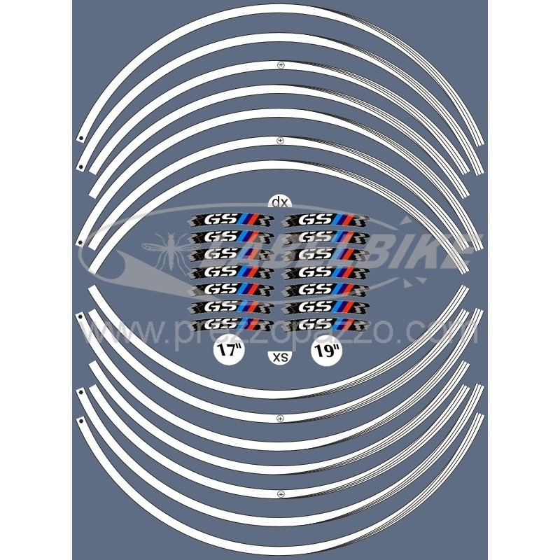 KLEBKANTEN-KIT FÜR LEGIERTE RADFELGEN BMW GS 17 "UND 19" WEISS