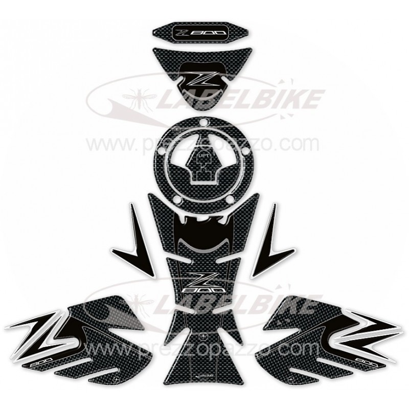 3D STICKERS SIDE PROTECTION, TANK, CAP, RISER KAWASAKI Z 800