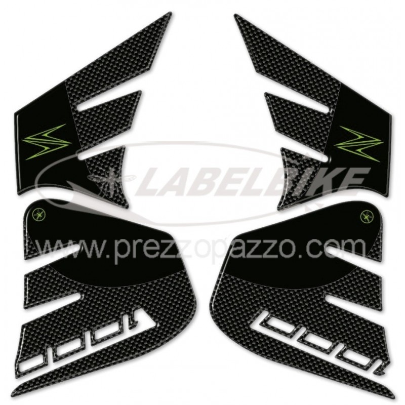 ADESIVI 3D PROTEZIONI LATERALI SERBATOIO KAWASAKI Z 1000 2014-2016 VERDE