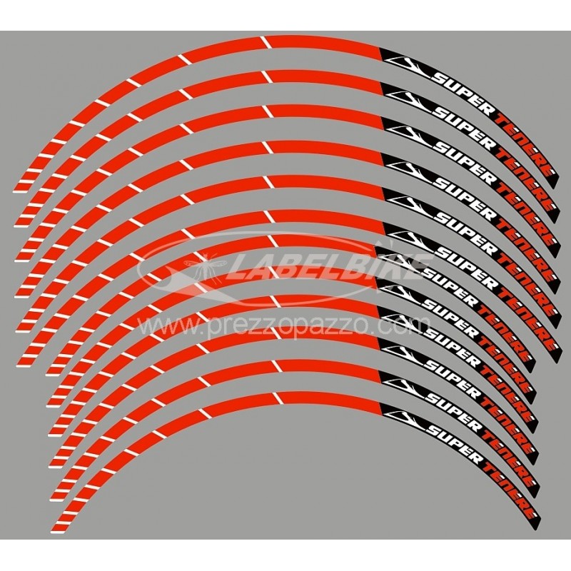 KIT KLEBKANTEN FÜR RADFELGEN YAMAHA SUPER TENERE 17 "UND 19" ROT